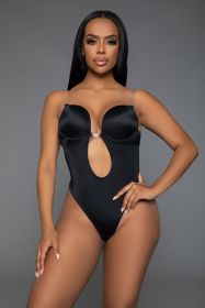 2348 Looking Curvy Bodysuit Shaper (Color: black, size: 3X/4X)