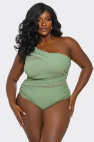2512 Jaqueline Swimsuit (Color: Green, size: 3X)