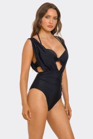 2784 Lucie Swimsuit Set (Color: black, size: XL)