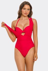 2784 Lucie Swimsuit Set (Color: Red, size: XL)