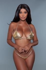 2224 Nova Bikini (Color: Gold, size: M)
