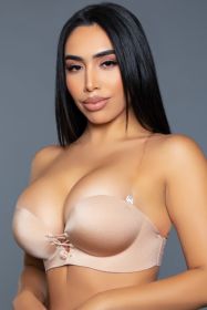 2306 Front Tie Fashion Bra (Color: Nude, size: D)