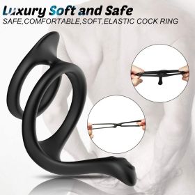 Tornado double ring locking fine ring for Longer Harder Stronger Erection;  Improve Sexual Performance;  Sex Toys for Men Massager Adult Sex Toys for (Color: black)